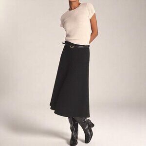 J. Crew Black Midi Skirt
